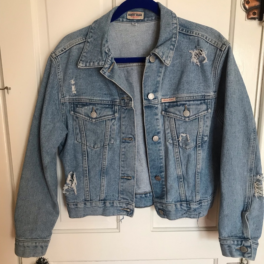 Vintage Distressed GUESS Jean Jacket